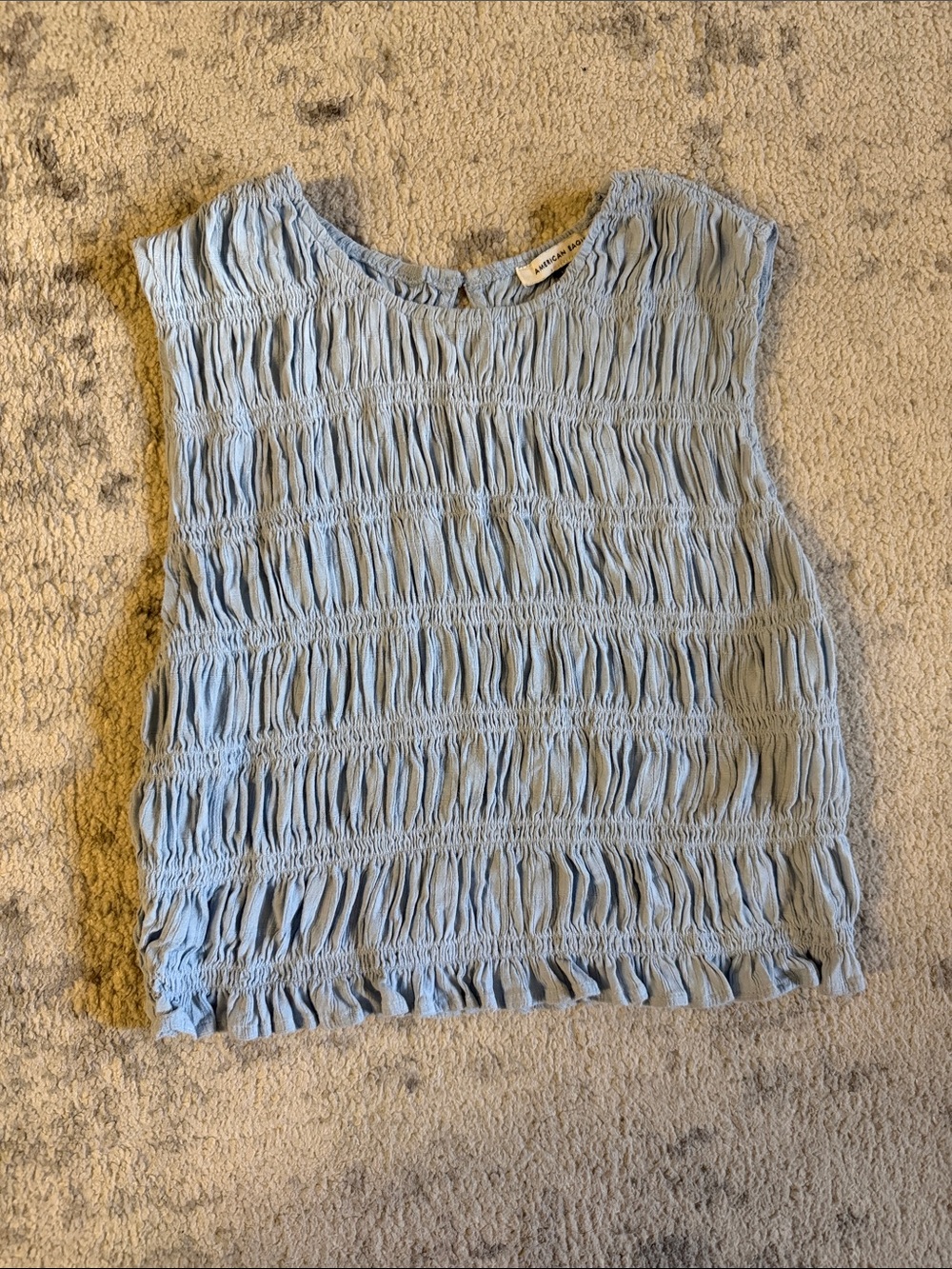 American Eagle Light Blue Cropped Tank Top